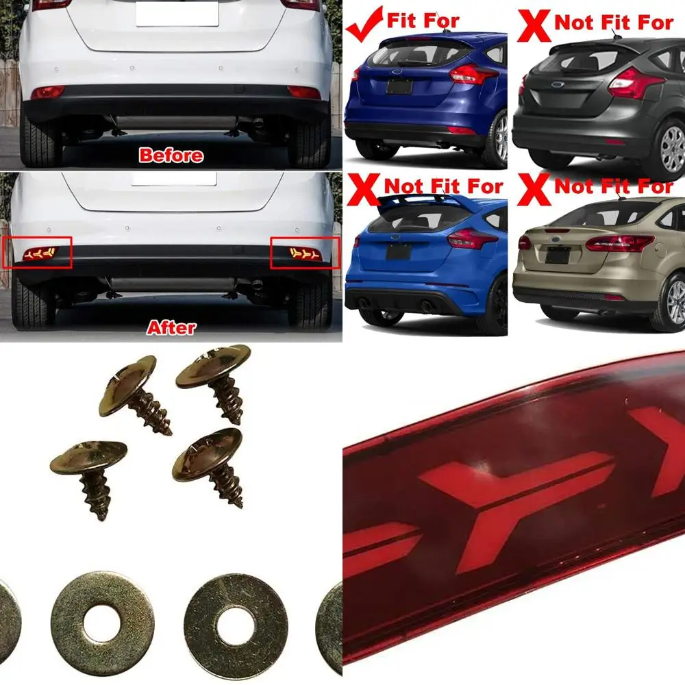 Светодиодные отражатели заднего бампера, указатели поворота, стоп-сигналы и задние фонари для Ford Focus Hatchback ST, Electric, Titanium, SE, SEL 2015-2018 гг.
Светодиодные отражатели заднего бампера, указатели поворота, стоп-сигналы и задние фонари для Ford Focus Hatchback ST, Electric, Titanium, SE, SEL 2015-2018 гг.