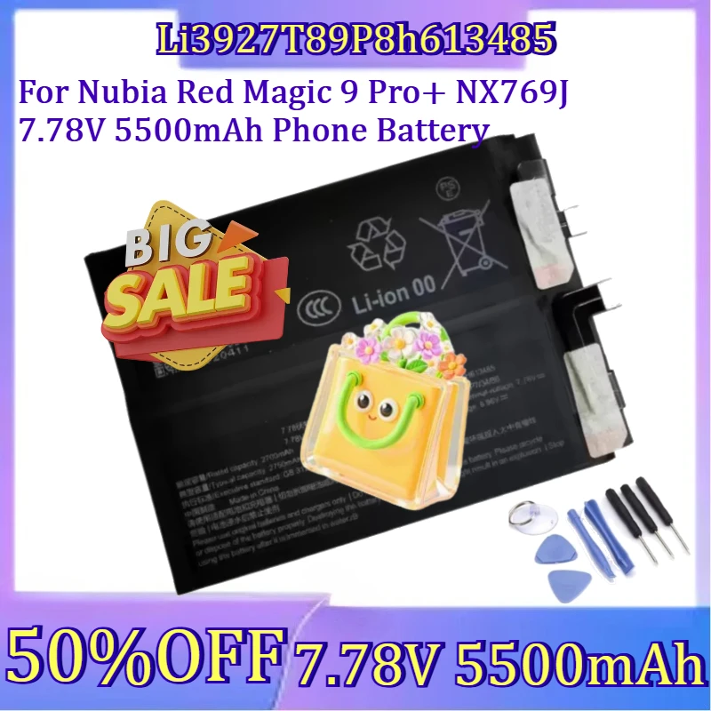 For Nubia Red Magic 9 Pro+ NX769J 7.78V 5500mAh Phone Battery New Li3927T89P8h613485 7.78V 5500mAh High Quality Battery
For Nubia Red Magic 9 Pro+ NX769J 7.78V 5500mAh Phone Battery New Li3927T89P8h613485 7.78V 5500mAh High Quality Battery