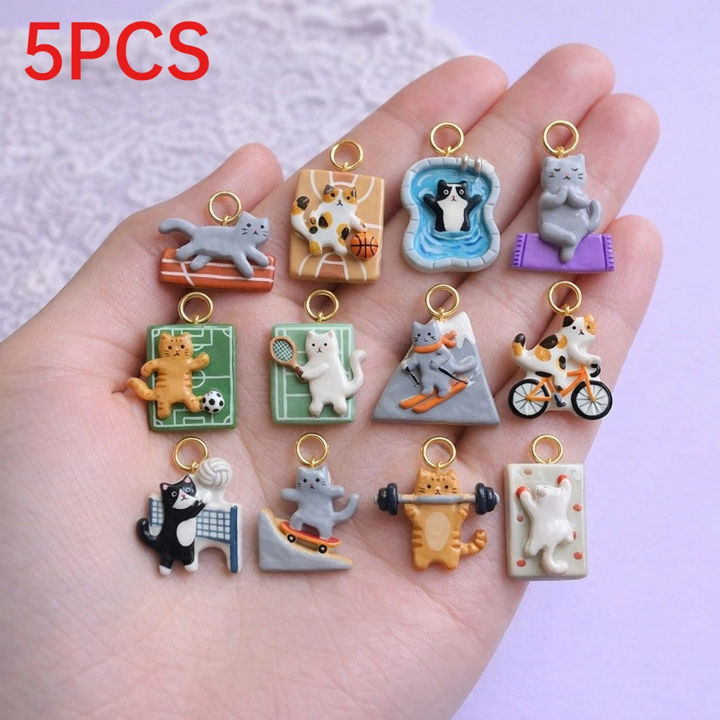 5Pcs Sport Animal Series Kitten Charms Skiing Cat Pendant DIY Necklace Bracelet Handmade Jewelry Making Accessories
5Pcs Sport Animal Series Kitten Charms Skiing Cat Pendant DIY Necklace Bracelet Handmade Jewelry Making Accessories