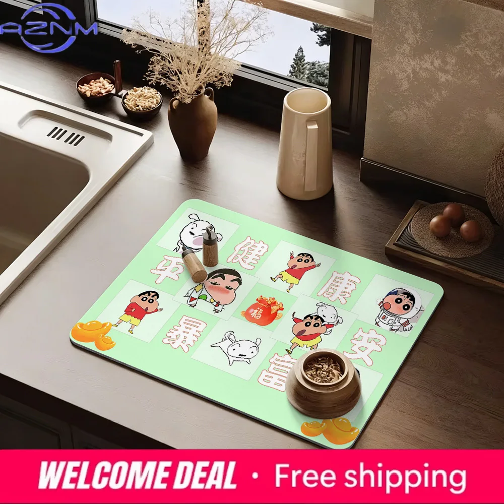 Crayon Shin-chan Lucky Wishes Print Dish Drying Mat, Non-Slip Rubber Base Washable Kitchen Pad
Crayon Shin-chan Lucky Wishes Print Dish Drying Mat, Non-Slip Rubber Base Washable Kitchen Pad