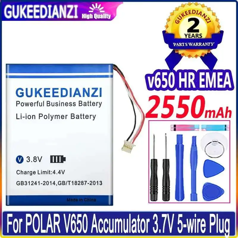 Для Polar V650 5-проводная вилка HR Emea, длинные кабели, прочный аккумулятор для мобильного телефона большой емкости 2550 мАч
Для Polar V650 5-проводная вилка HR Emea, длинные кабели, прочный аккумулятор для мобильного телефона большой емкости 2550 мАч