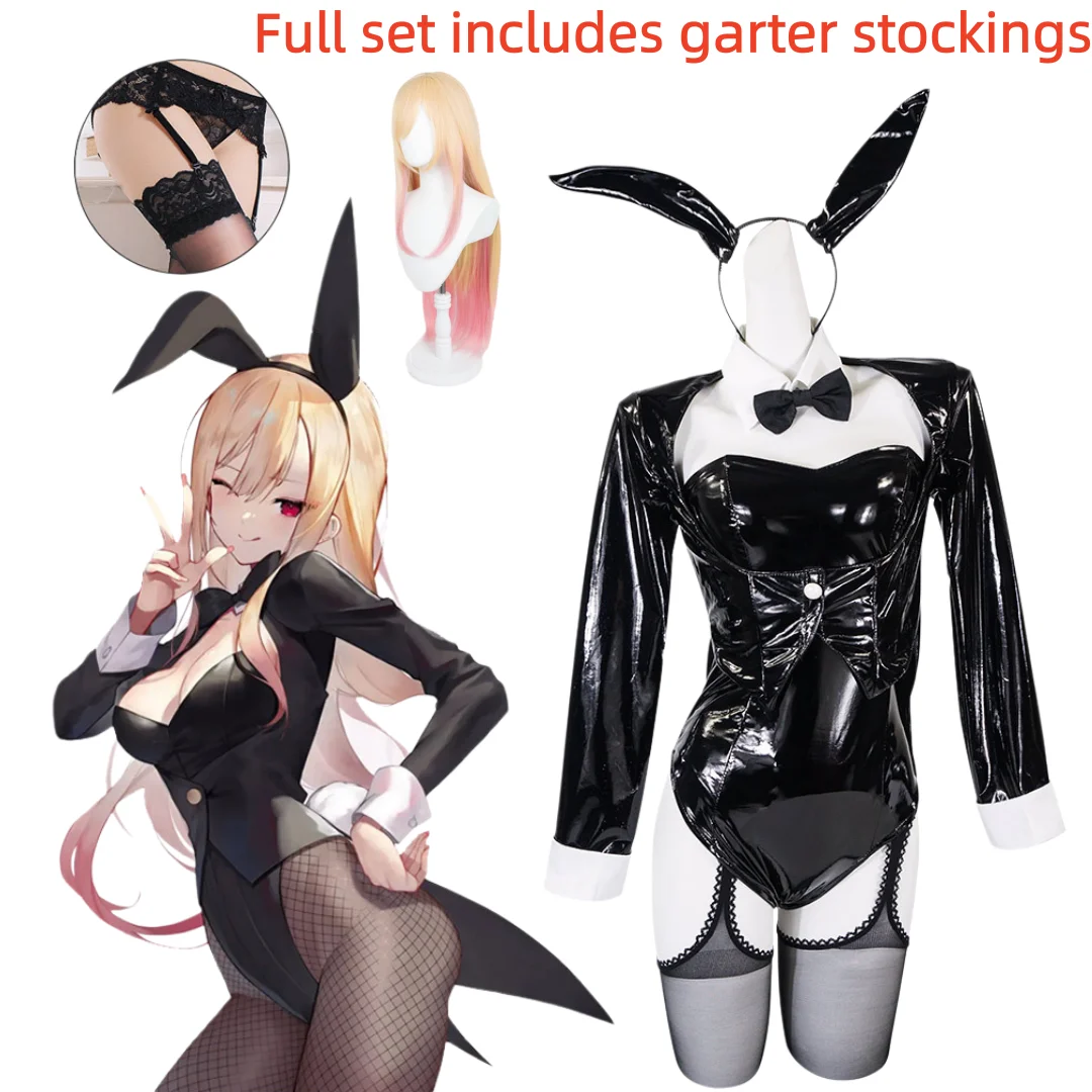 Anime "My Dress Up Darling" Kitagawa Marin Rabbit Girl Role Playing Costume, Black Lacquer Rabbit Girl Set with Wig, garters, an
Anime "My Dress Up Darling" Kitagawa Marin Rabbit Girl Role Playing Costume, Black Lacquer Rabbit Girl Set with Wig, garters, an