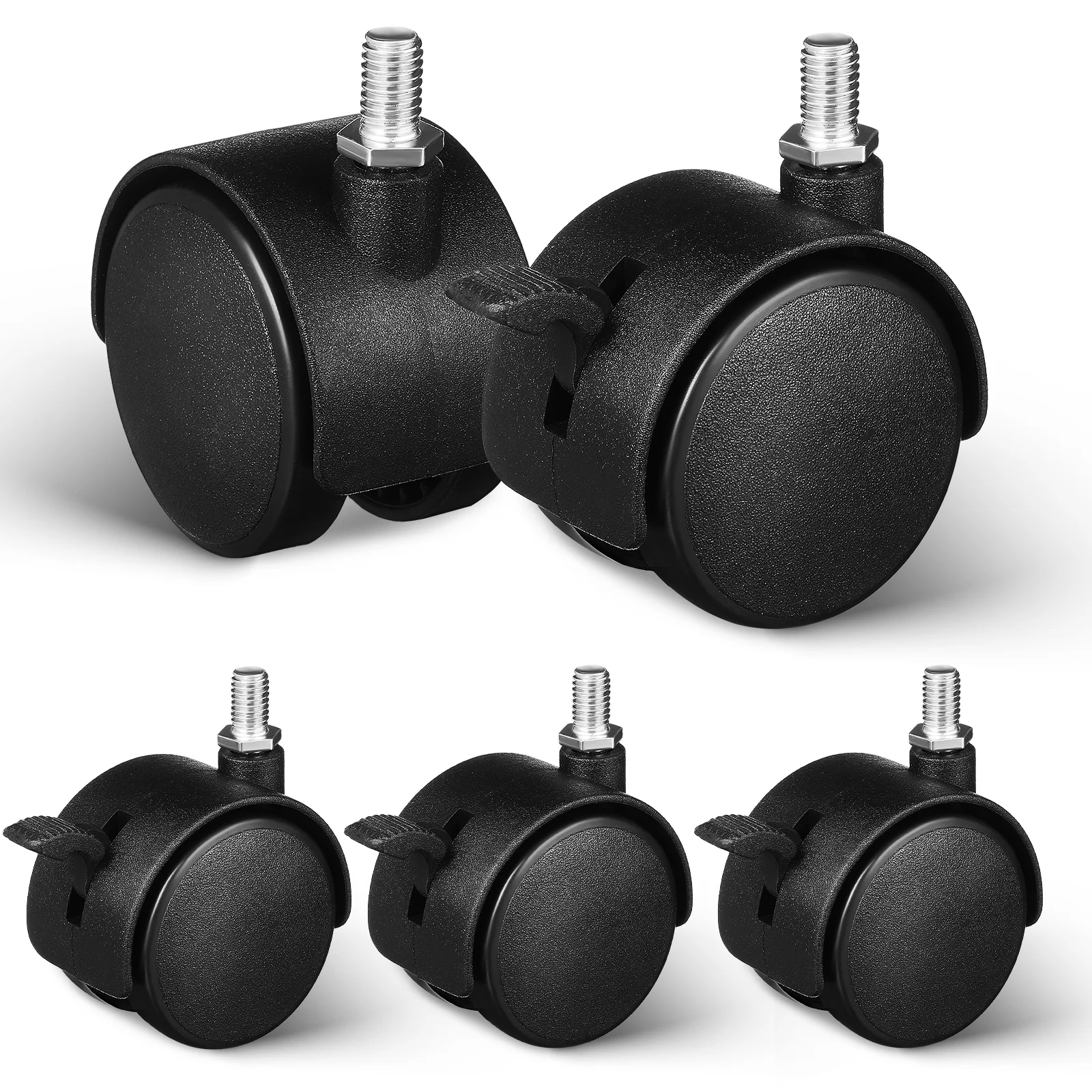 5 pcs Threaded Screw Caster Furniture Wheels Swivel Chair Leg Casters Black for Office Cart Replacement 360Degree Rotation
5 pcs Threaded Screw Caster Furniture Wheels Swivel Chair Leg Casters Black for Office Cart Replacement 360Degree Rotation