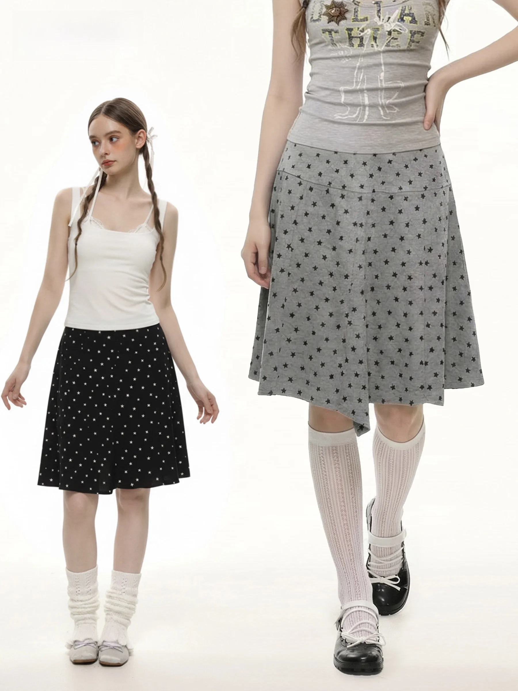 High Waist A-Line Skirt Women's Summer Spicy Girl Star Floral Print Asymmetrical Casual Midi Skirt Korean Style Commute
High Waist A-Line Skirt Women's Summer Spicy Girl Star Floral Print Asymmetrical Casual Midi Skirt Korean Style Commute
