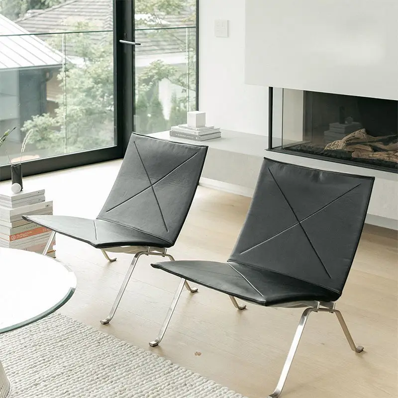 Easy Chair Nordic Mid-modern Designer Stainless Steel Leather Lounge Chair Sofa Chair Living Room Chairs
Easy Chair Nordic Mid-modern Designer Stainless Steel Leather Lounge Chair Sofa Chair Living Room Chairs