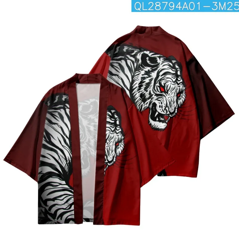 White Tiger Printed Red Traditional Japanese Kimono Beach Shorts Summer Couple Women Men Streetwear Cardigan Yukata
White Tiger Printed Red Traditional Japanese Kimono Beach Shorts Summer Couple Women Men Streetwear Cardigan Yukata