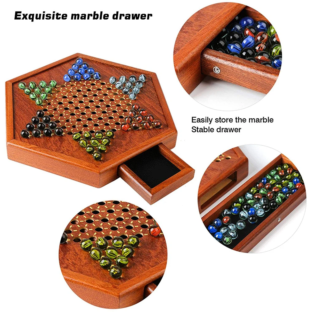 Portable Chinese Checkers Board Game with Marbles Wooden Board Game Hex Chinese Checkers Family Game Set Drawer Storage
Portable Chinese Checkers Board Game with Marbles Wooden Board Game Hex Chinese Checkers Family Game Set Drawer Storage
