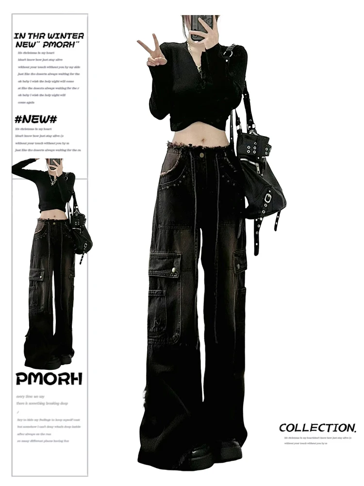 Women's Cargo Jeans Baggy Harajuku Aesthetic Oversize Denim Trousers Y2k Loose Wide Jean Pants Vintage 2000s Trashy Clothes 2024
Women's Cargo Jeans Baggy Harajuku Aesthetic Oversize Denim Trousers Y2k Loose Wide Jean Pants Vintage 2000s Trashy Clothes 2024