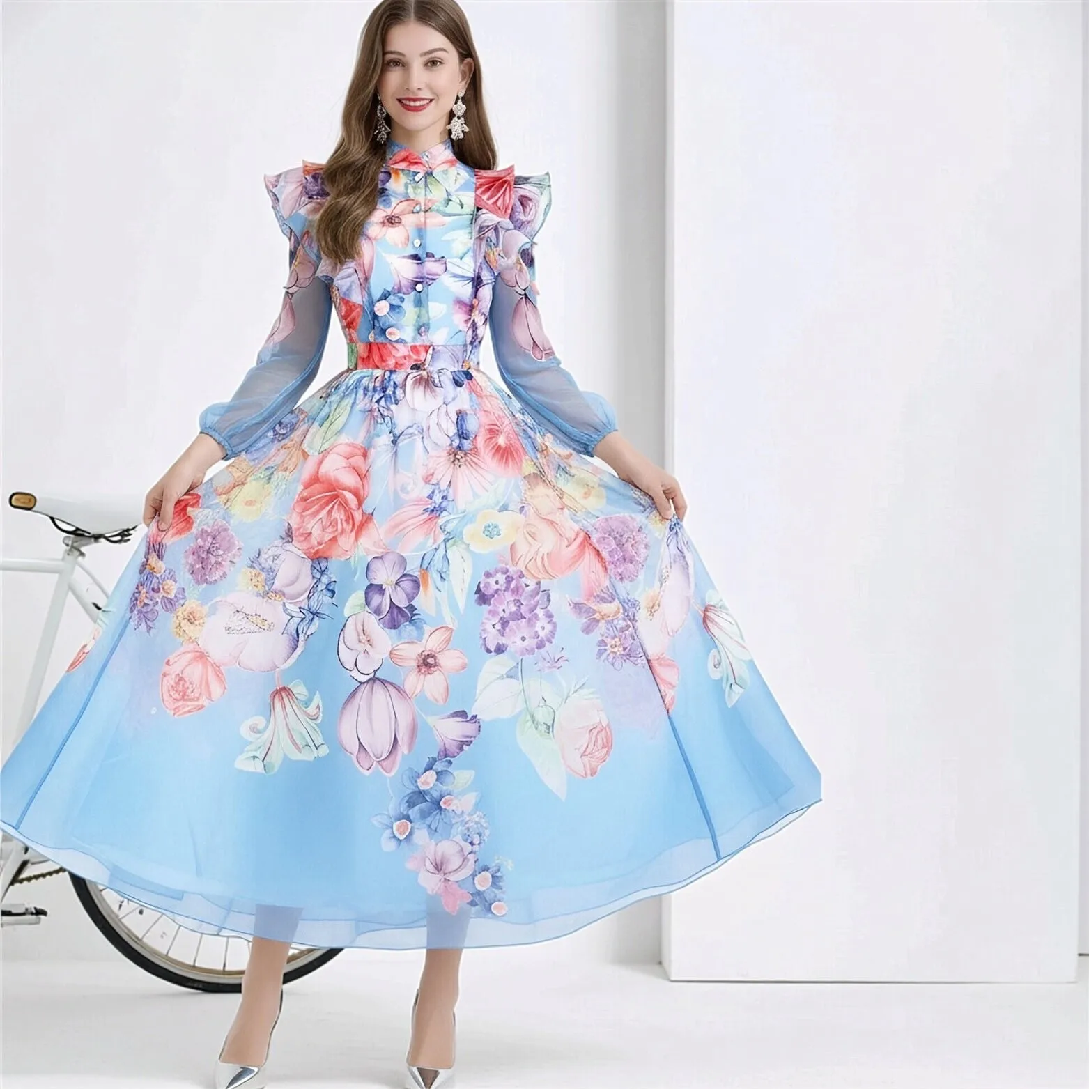 Elegant Floral Print Fairy Tale Women's Dress Set Vacation Photography Large Size Country Style Midi Skirt Long Sleeve Button...
Elegant Floral Print Fairy Tale Women's Dress Set Vacation Photography Large Size Country Style Midi Skirt Long Sleeve Button...