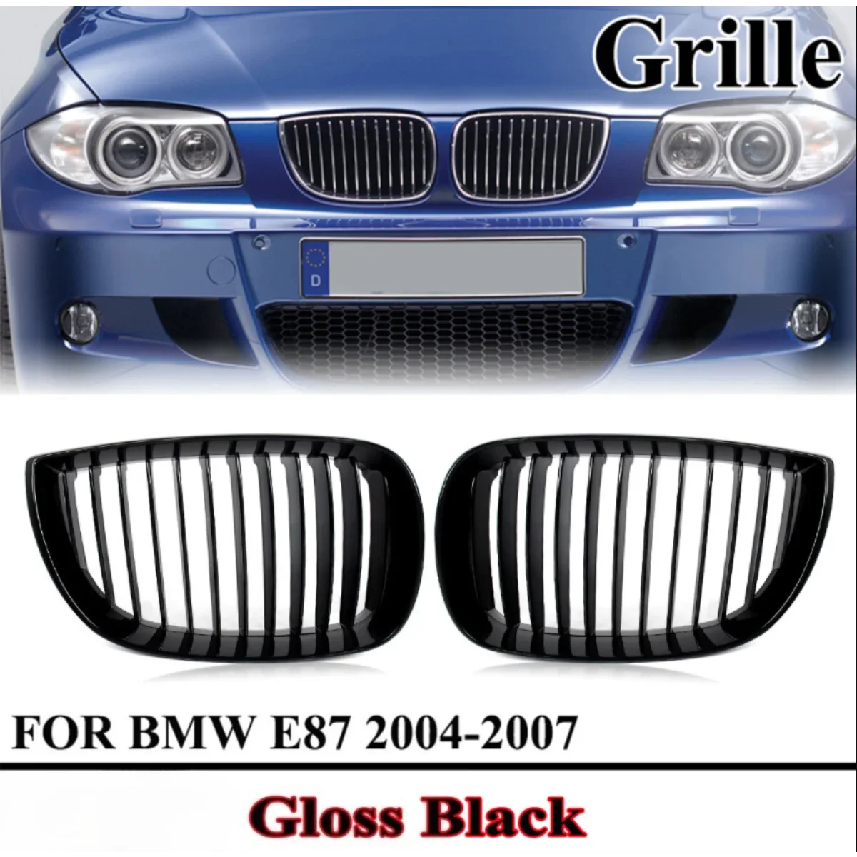For BMW 1 Series E87 Pre LCI 2004 2005 2006 2007 Pair Car Front Bumper Kidney Grille Gloss Black Double Line Sport Grill Replace
For BMW 1 Series E87 Pre LCI 2004 2005 2006 2007 Pair Car Front Bumper Kidney Grille Gloss Black Double Line Sport Grill Replace