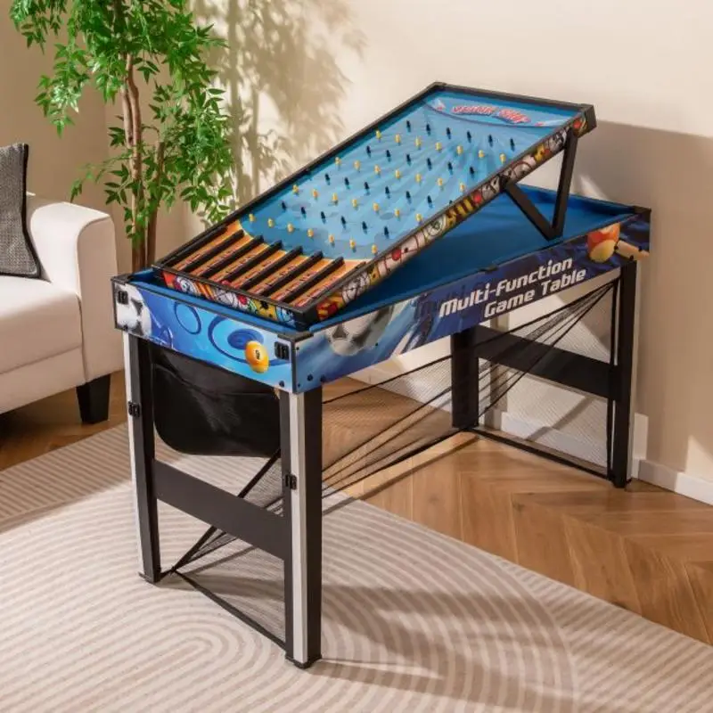10-in-1 Combo Game Table Set with Table Tennis Basketball Soccer-Blue
10-in-1 Combo Game Table Set with Table Tennis Basketball Soccer-Blue