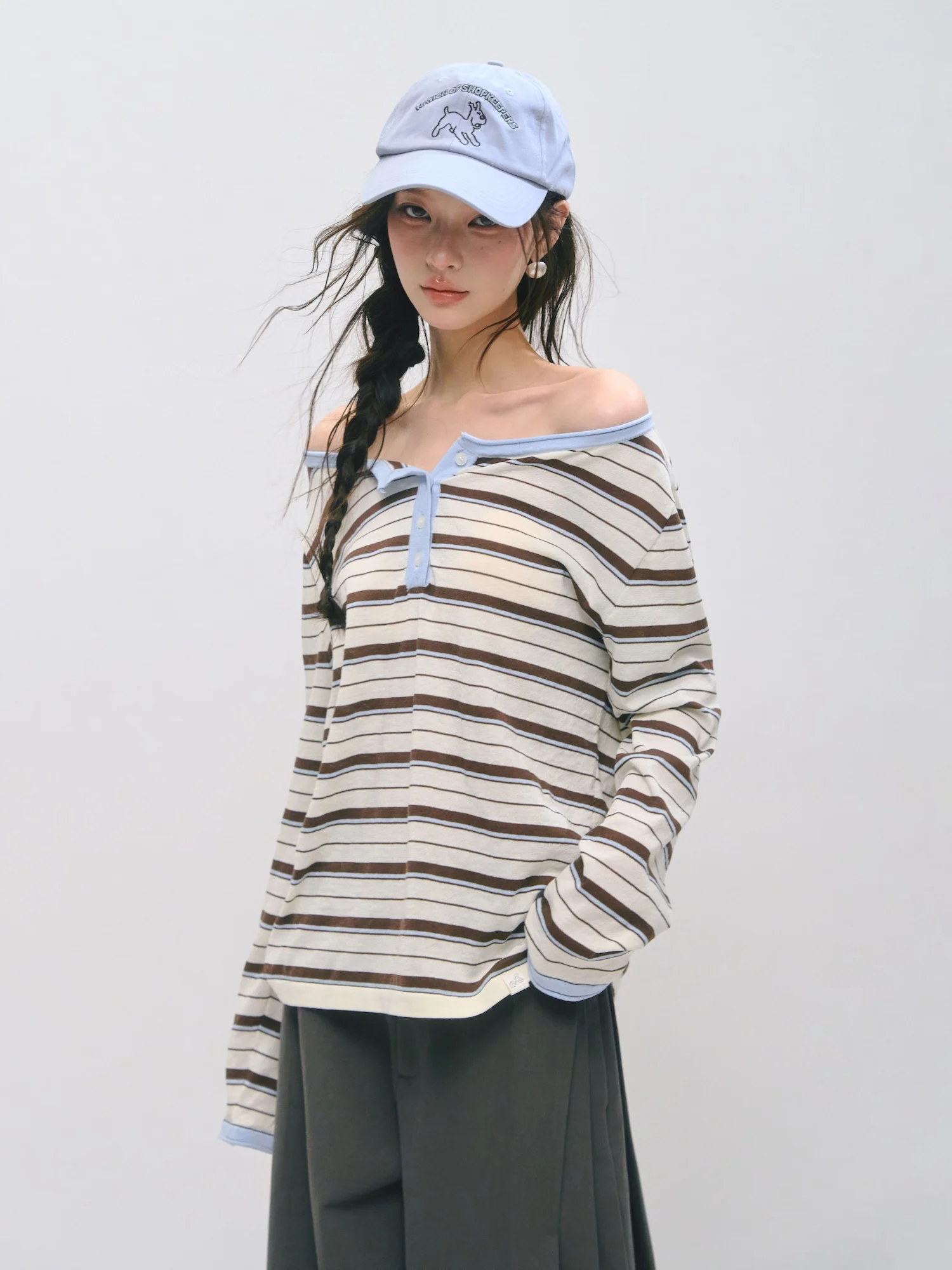 SOMESOWE Casual Stripe Shirt Loose Fit Henry Collar Comfortable Women's T-shirt Polyester Long Sleeve Summer Top
SOMESOWE Casual Stripe Shirt Loose Fit Henry Collar Comfortable Women's T-shirt Polyester Long Sleeve Summer Top