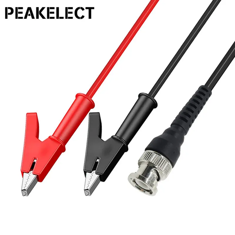Peakelect P1003 BNC To Dual Alligator Clip Test Lead Copper Crocodile Clips 10mm Open Diameter Oscilloscope BNC Cable 1M 500V/5A
Peakelect P1003 BNC To Dual Alligator Clip Test Lead Copper Crocodile Clips 10mm Open Diameter Oscilloscope BNC Cable 1M 500V/5A