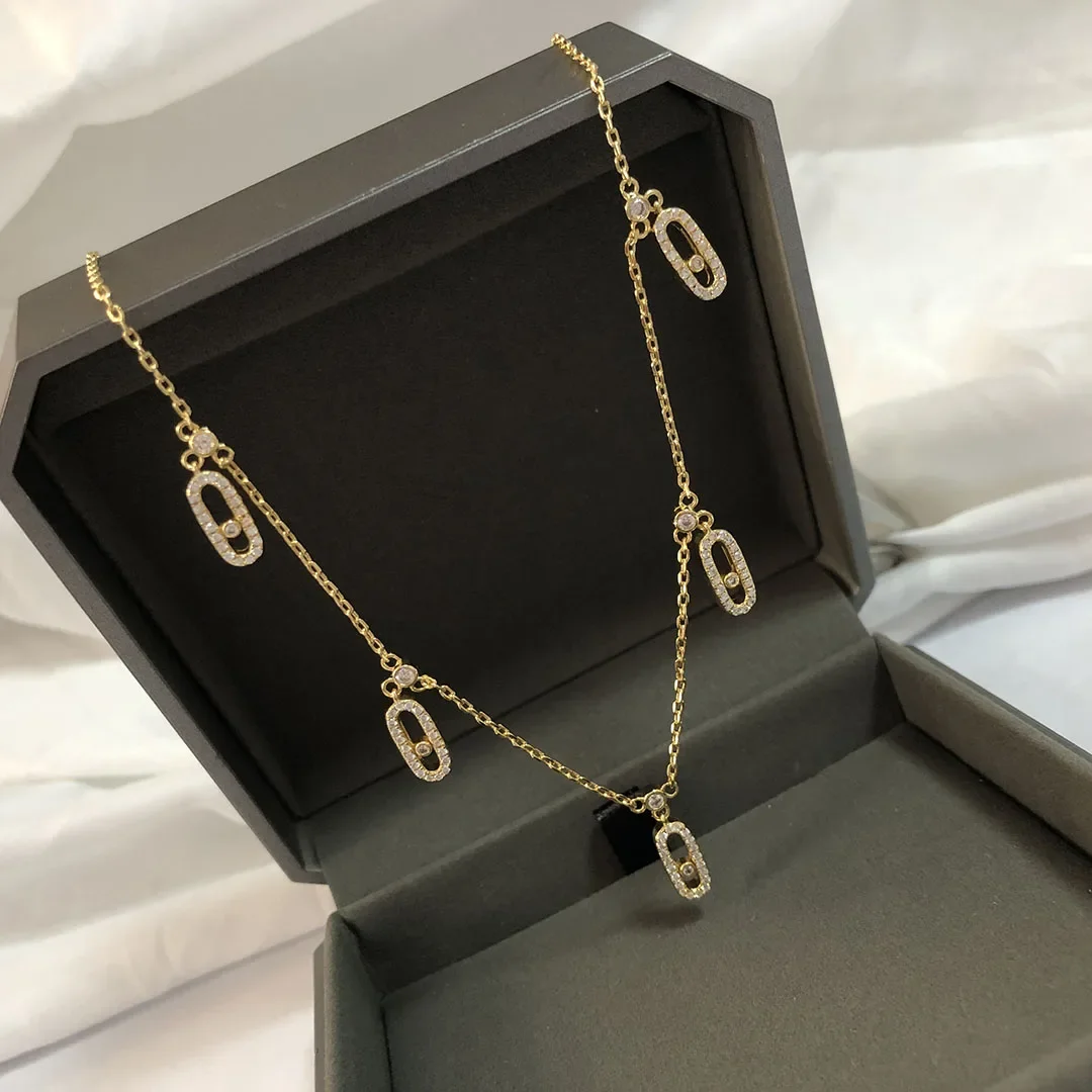 Romantic S925 sterling silver women's five diamond event jewelry necklace. Classic Luxury Wedding Gifts messik style
Romantic S925 sterling silver women's five diamond event jewelry necklace. Classic Luxury Wedding Gifts messik style
