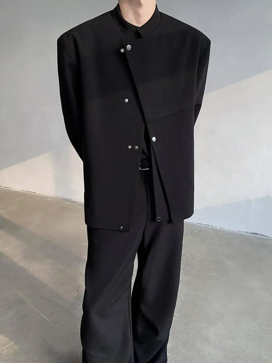 TANGZ STUDIO Bla Chinese Sle Stand Collar Men's Suit Jaet Premium Feel oulder Padded Silhouette Casual Western Wear
TANGZ STUDIO Bla Chinese Sle Stand Collar Men's Suit Jaet Premium Feel oulder Padded Silhouette Casual Western Wear