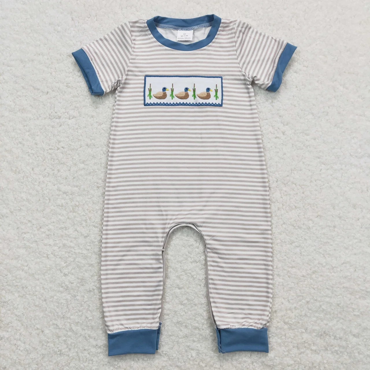 Wholesale Kids Stripes One-piece Newborn Coverall Bodysuit Baby Boy Toddler Embroidery Ducks Romper Short Sleeves Jumpsuit
Wholesale Kids Stripes One-piece Newborn Coverall Bodysuit Baby Boy Toddler Embroidery Ducks Romper Short Sleeves Jumpsuit
