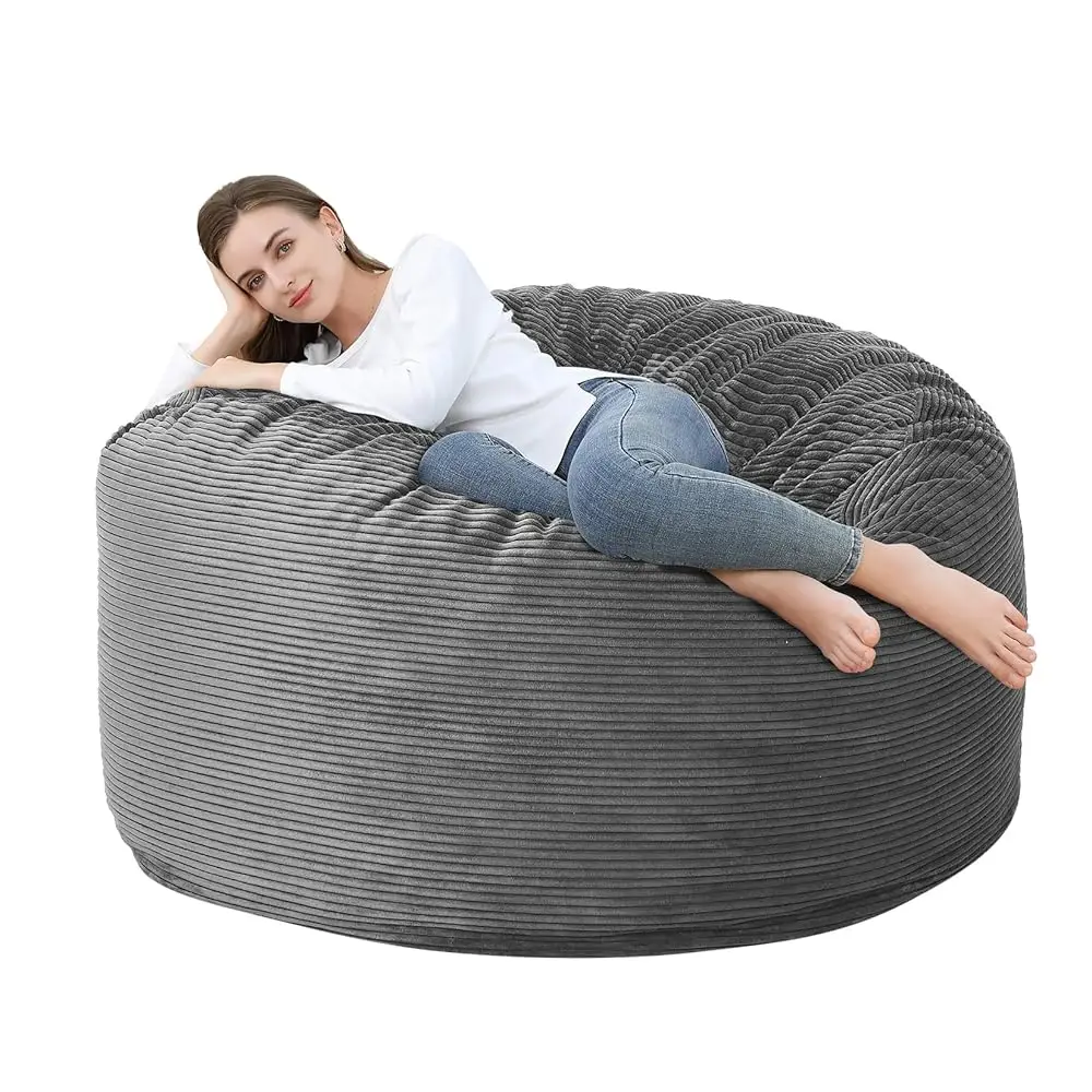 5Ft Corduroy Bean Bag Chair Cover Only - No Filler, Giant Adult Beanbag For Adults Kids, Washable Couch Cover, Dark Grey
5Ft Corduroy Bean Bag Chair Cover Only - No Filler, Giant Adult Beanbag For Adults Kids, Washable Couch Cover, Dark Grey