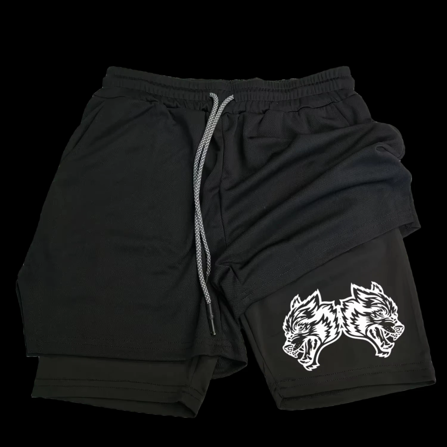 American Trendy Brand Wolf Head Print 2-in-1 Double-layer Running Sports Fitness Shorts Outdoor Casual Men's Quick-drying Pants
American Trendy Brand Wolf Head Print 2-in-1 Double-layer Running Sports Fitness Shorts Outdoor Casual Men's Quick-drying Pants