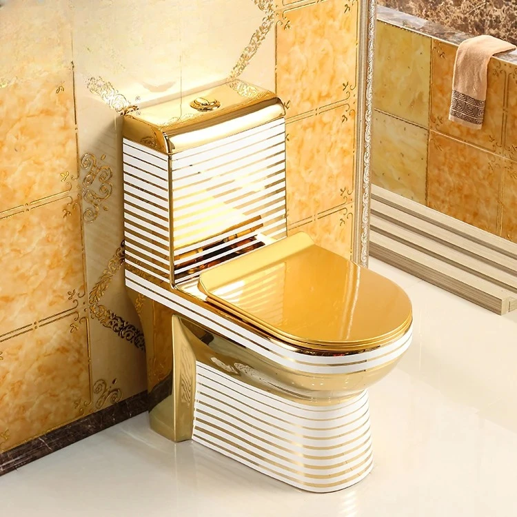 European Style Artistic Golden One Piece Closestool Gravity Fluishing Washdown Toilet
European Style Artistic Golden One Piece Closestool Gravity Fluishing Washdown Toilet