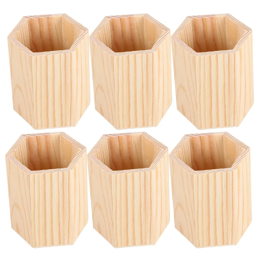 6Pcs Solid Wood Pen Holders Natural Pine Desktop Organizers Hexagon Shape Pencil Makeup Brush Storage Office School Desk
6Pcs Solid Wood Pen Holders Natural Pine Desktop Organizers Hexagon Shape Pencil Makeup Brush Storage Office School Desk