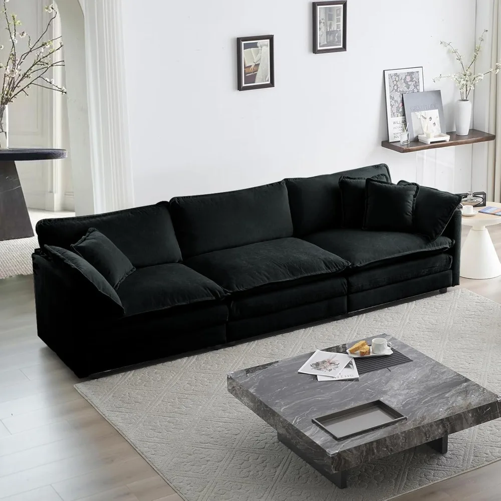 Chenille Modular Sectional Couch, Modern 3 Seater Comfy Deep Seat Cloud Sofa with 5 Pillows for Living Room Bedroom
Chenille Modular Sectional Couch, Modern 3 Seater Comfy Deep Seat Cloud Sofa with 5 Pillows for Living Room Bedroom
