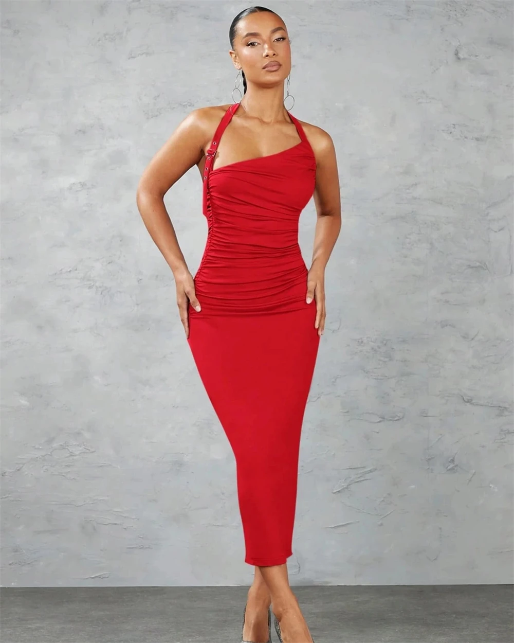Customized Mermaid Simple Red Jersey Evening Dress Elegant Halter Sleeveless Homecoming Dresses Fashion Vestido De Festa
Customized Mermaid Simple Red Jersey Evening Dress Elegant Halter Sleeveless Homecoming Dresses Fashion Vestido De Festa