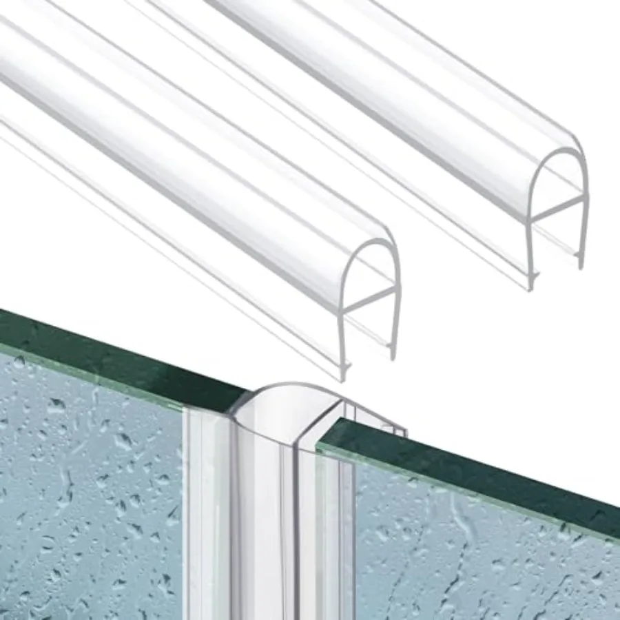Shower Door Side Seal Strip 157.4 Inch 7.74" x Pcs Frameless Glass Door Sweep Clear PVC Waterproof U-Type for 3/'' (10 mm) Glas
Shower Door Side Seal Strip 157.4 Inch 7.74" x Pcs Frameless Glass Door Sweep Clear PVC Waterproof U-Type for 3/'' (10 mm) Glas