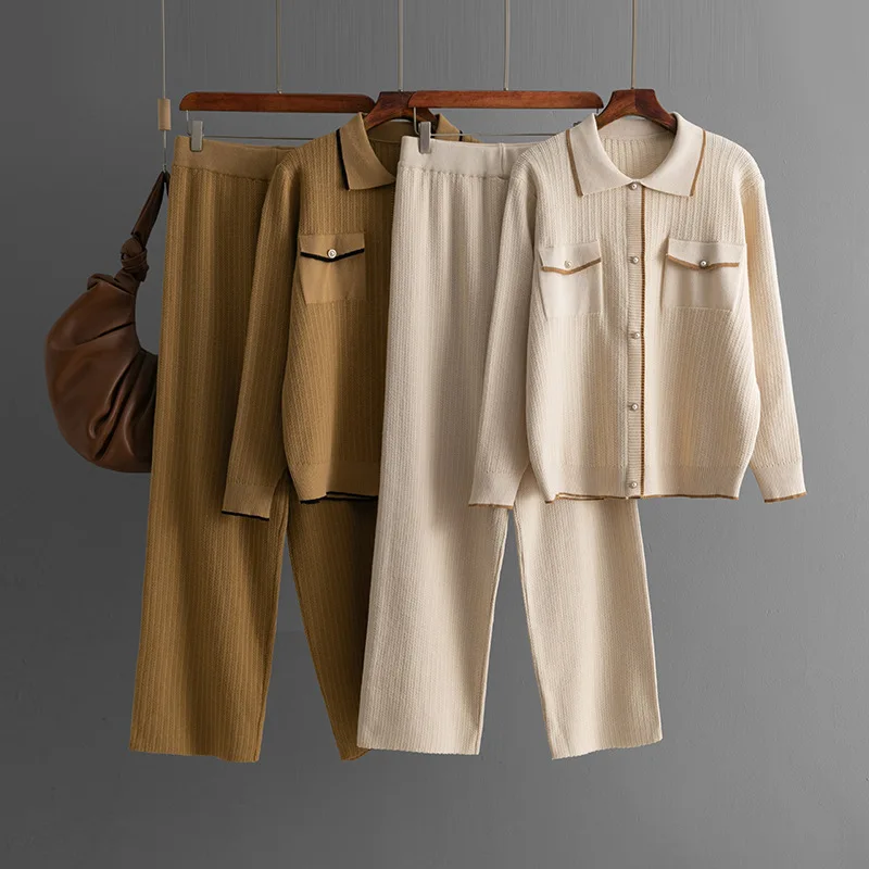 Autumn and Winter Streetwear Women Y2k Pants Polo Collar Hairy Girl Temperament Knitting Tops Lapel Fashion Two Piece Set B833
Autumn and Winter Streetwear Women Y2k Pants Polo Collar Hairy Girl Temperament Knitting Tops Lapel Fashion Two Piece Set B833
