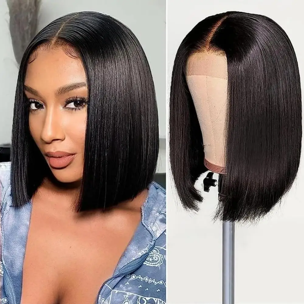 13x4 HD Lace Bob Wig Human Hair 200 Density 12 Inch Straight Pre Plucked Baby Hair Glueless Natural Black
13x4 HD Lace Bob Wig Human Hair 200 Density 12 Inch Straight Pre Plucked Baby Hair Glueless Natural Black