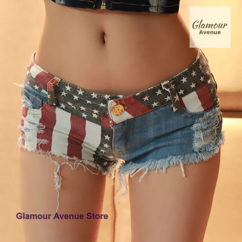 Summer new striped five-pointed star low waist denim shorts women's American fashion sexy beach nightclub hole hot pants
Summer new striped five-pointed star low waist denim shorts women's American fashion sexy beach nightclub hole hot pants