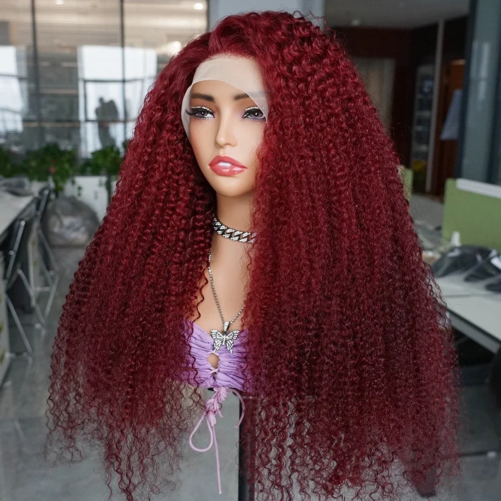 300% Density Kinky Curly 99J Burgundy Colored Human Hair Wig Pre-plucked Transparent Lace Front Wigs With Baby Hair Color Wigs
300% Density Kinky Curly 99J Burgundy Colored Human Hair Wig Pre-plucked Transparent Lace Front Wigs With Baby Hair Color Wigs