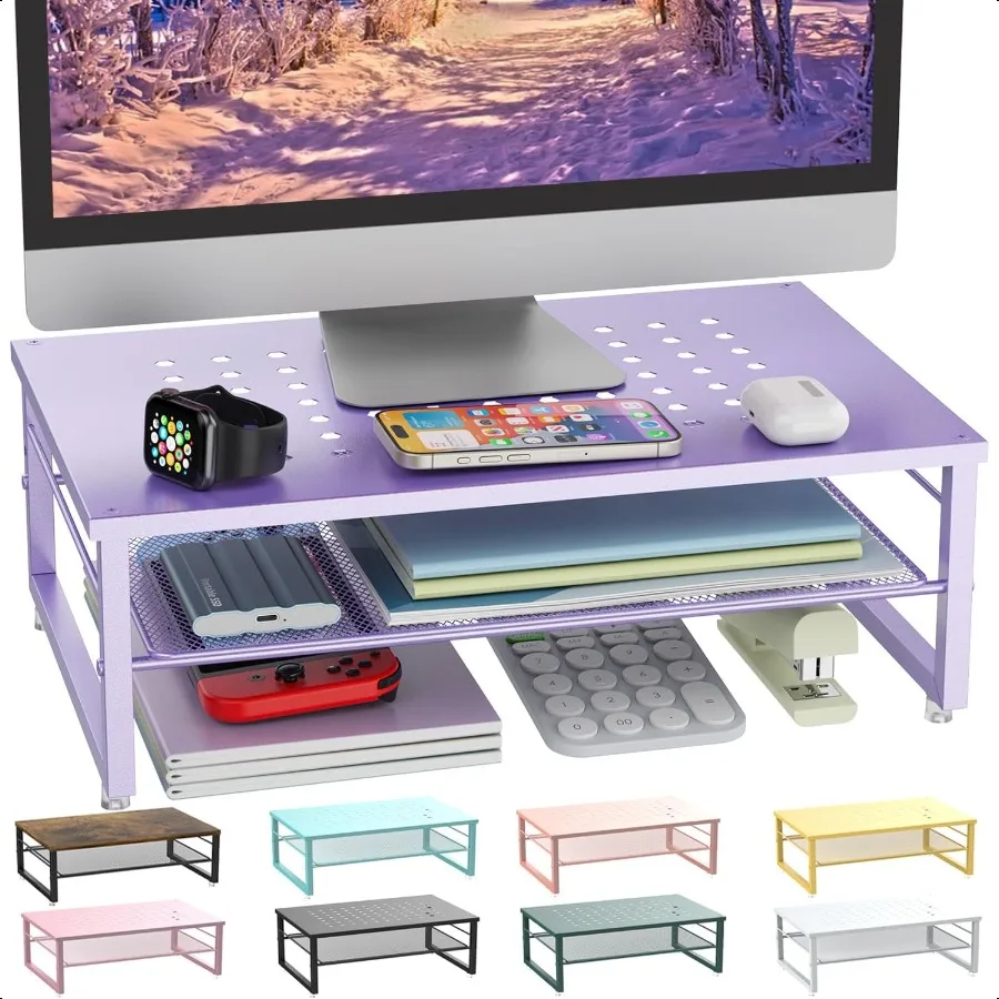 2Tier Metal Monitor Stand Riser Office Desk Storage Organizer for Computer Monitor Laptop Printer Office plies Purple
2Tier Metal Monitor Stand Riser Office Desk Storage Organizer for Computer Monitor Laptop Printer Office plies Purple