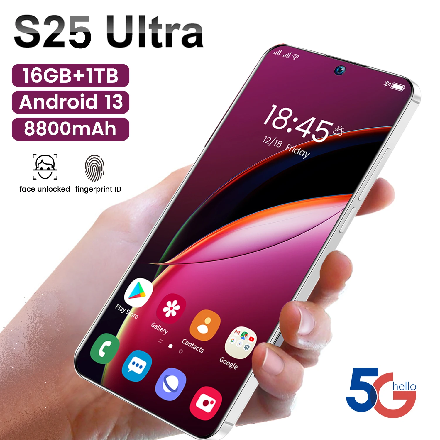 New 16GB+1TB Android SmartPhone S25 Ultra 4G/5G Dual Sim Card 7.3 Inch Original Mobile Phones 8800mAh Unlocked 48+72MP CellPhone
New 16GB+1TB Android SmartPhone S25 Ultra 4G/5G Dual Sim Card 7.3 Inch Original Mobile Phones 8800mAh Unlocked 48+72MP CellPhone