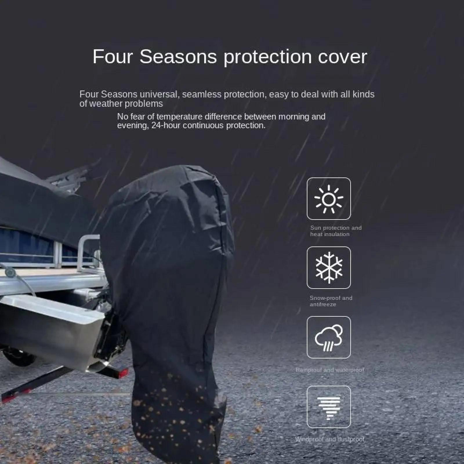 Outboard Engine Cover Premium Oxford Fabric Trailerable Dustproof Boat Motor Hood Protector for Marine
Outboard Engine Cover Premium Oxford Fabric Trailerable Dustproof Boat Motor Hood Protector for Marine