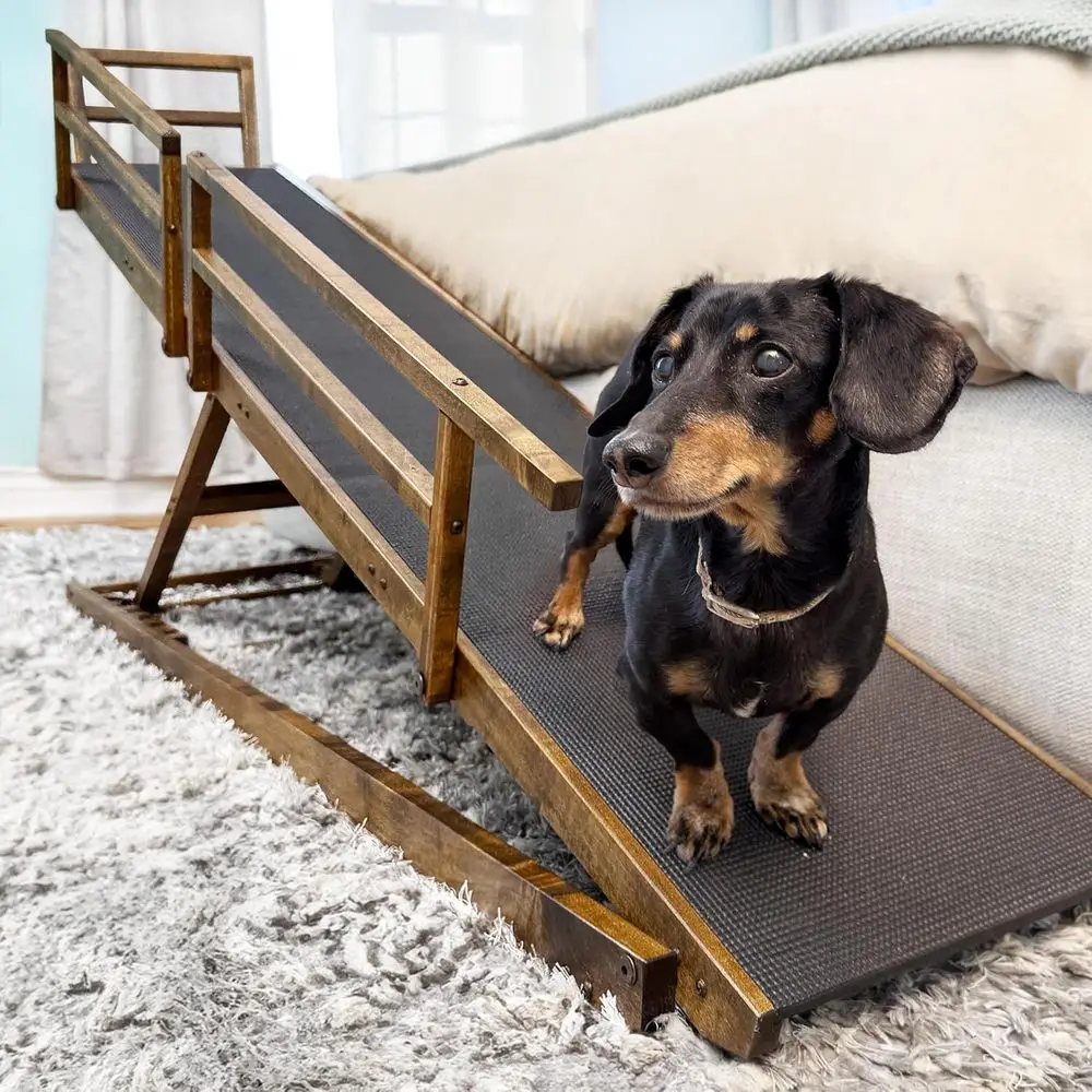 Adjustable Solid Hardwood Dog Bed for Small Dogs, up to 37 Tall, with Safety Rails and Anti-Slip Grip - North American Walnut
Adjustable Solid Hardwood Dog Bed for Small Dogs, up to 37 Tall, with Safety Rails and Anti-Slip Grip - North American Walnut