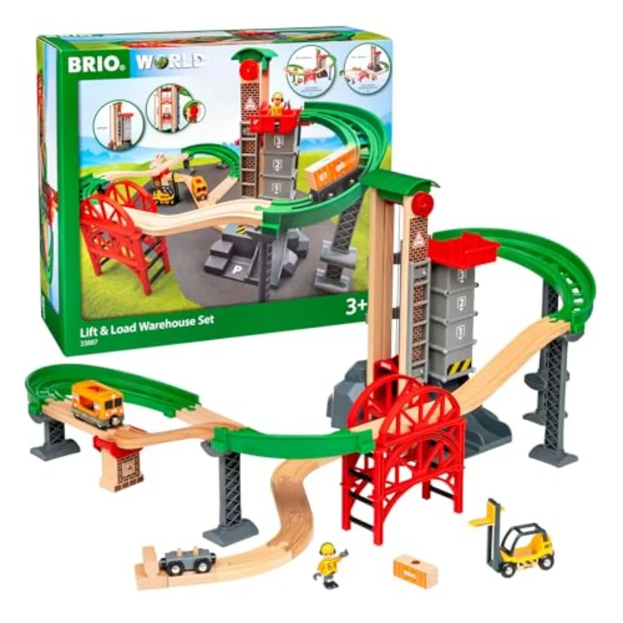 Warehouse play set for lift load activities, made of wood, natural color, includes 4-level elevator, vehicles, tracks, full sta
Warehouse play set for lift load activities, made of wood, natural color, includes 4-level elevator, vehicles, tracks, full sta