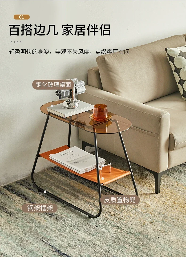 Light Luxury Glass Storage Side Table Light Luxury Glass Storage Side Table