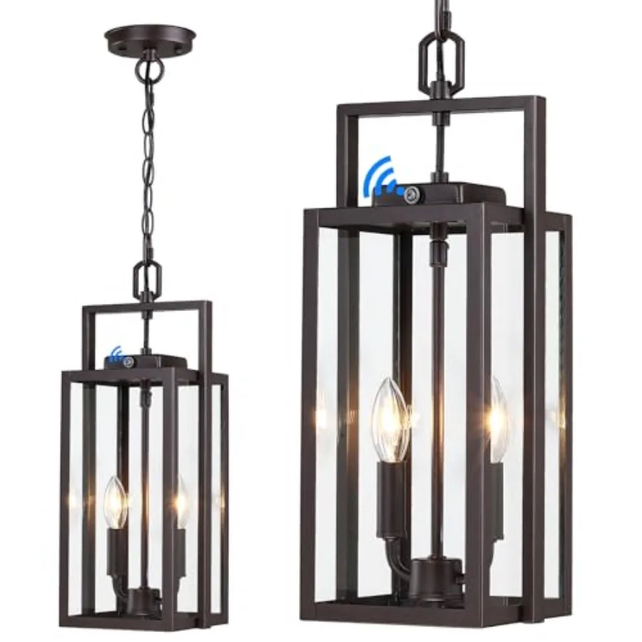 17.8'' Large Dusk to Dawn Outdoor Pendant Light 2-Light, Modern Metal Outside Chandelier Exterior Hanging Fixture Ceiling Mount
17.8'' Large Dusk to Dawn Outdoor Pendant Light 2-Light, Modern Metal Outside Chandelier Exterior Hanging Fixture Ceiling Mount