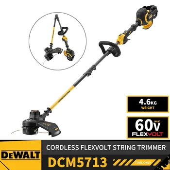 DEWALT 스플릿 샤프트 스트링 트리머, 야외 정원 잔디 깎는 기계, 60V FLEXVOLT 정원 리튬 전동 공구, DCM5713