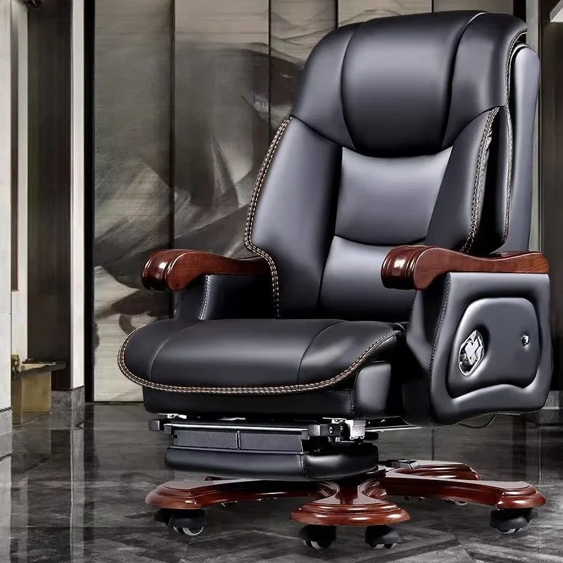 Boss business executive office chair leather massage office chair cowhide solid wood reclining computer chair simple modern
Boss business executive office chair leather massage office chair cowhide solid wood reclining computer chair simple modern
