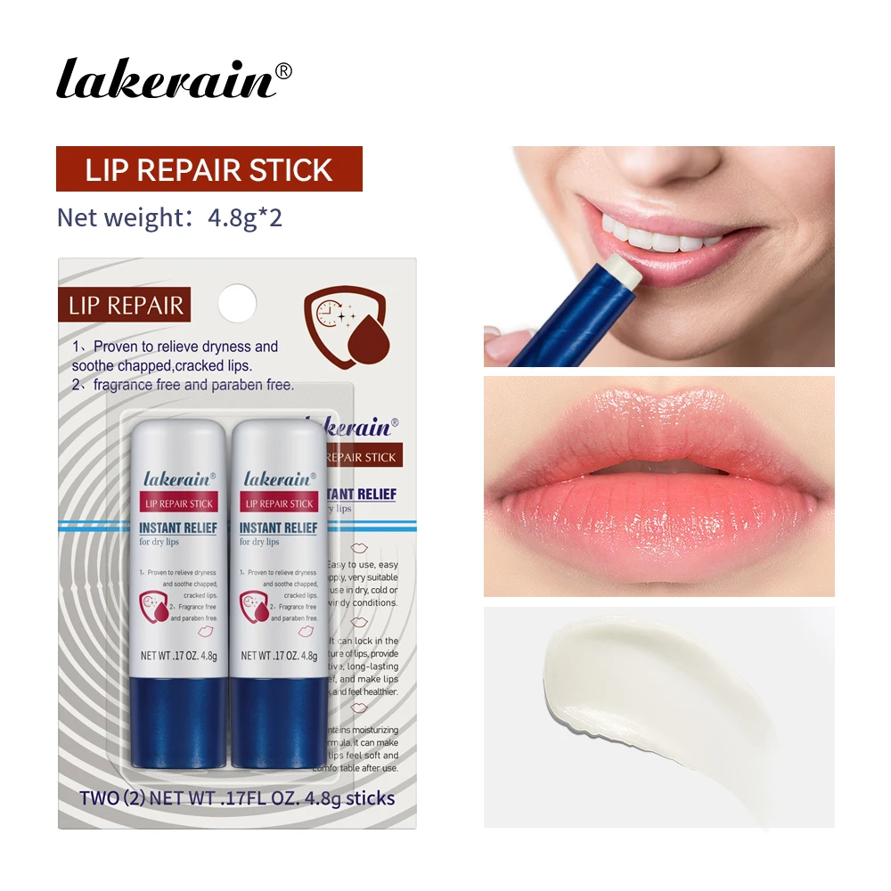 Lakerain Lip Balm Anti-Cracking Natural Long Lasting Deep Moisturizing Lipstick Smoothing Lip Line Hydrating Lip Care 4.8g 2 pcs 
Lakerain Lip Balm Anti-Cracking Natural Long Lasting Deep Moisturizing Lipstick Smoothing Lip Line Hydrating Lip Care 4.8g 2 pcs