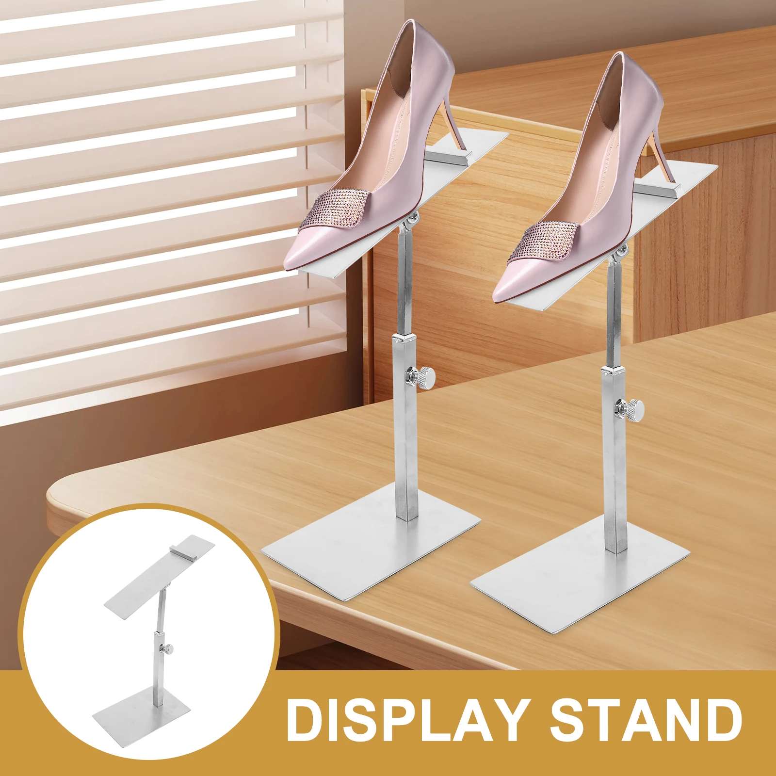 High Heels Display Stand Adjustable Angle Stainless Steel Shoe Rack for Shop Store Holder Tilt Blockers Silver
High Heels Display Stand Adjustable Angle Stainless Steel Shoe Rack for Shop Store Holder Tilt Blockers Silver