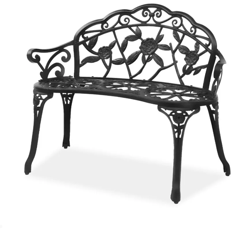 38.5" Patio Park Garden Outdoor Metal Rose Bench, 2-Person Cast Iron Cast Aluminium Frame Antique Finish Chair
38.5" Patio Park Garden Outdoor Metal Rose Bench, 2-Person Cast Iron Cast Aluminium Frame Antique Finish Chair