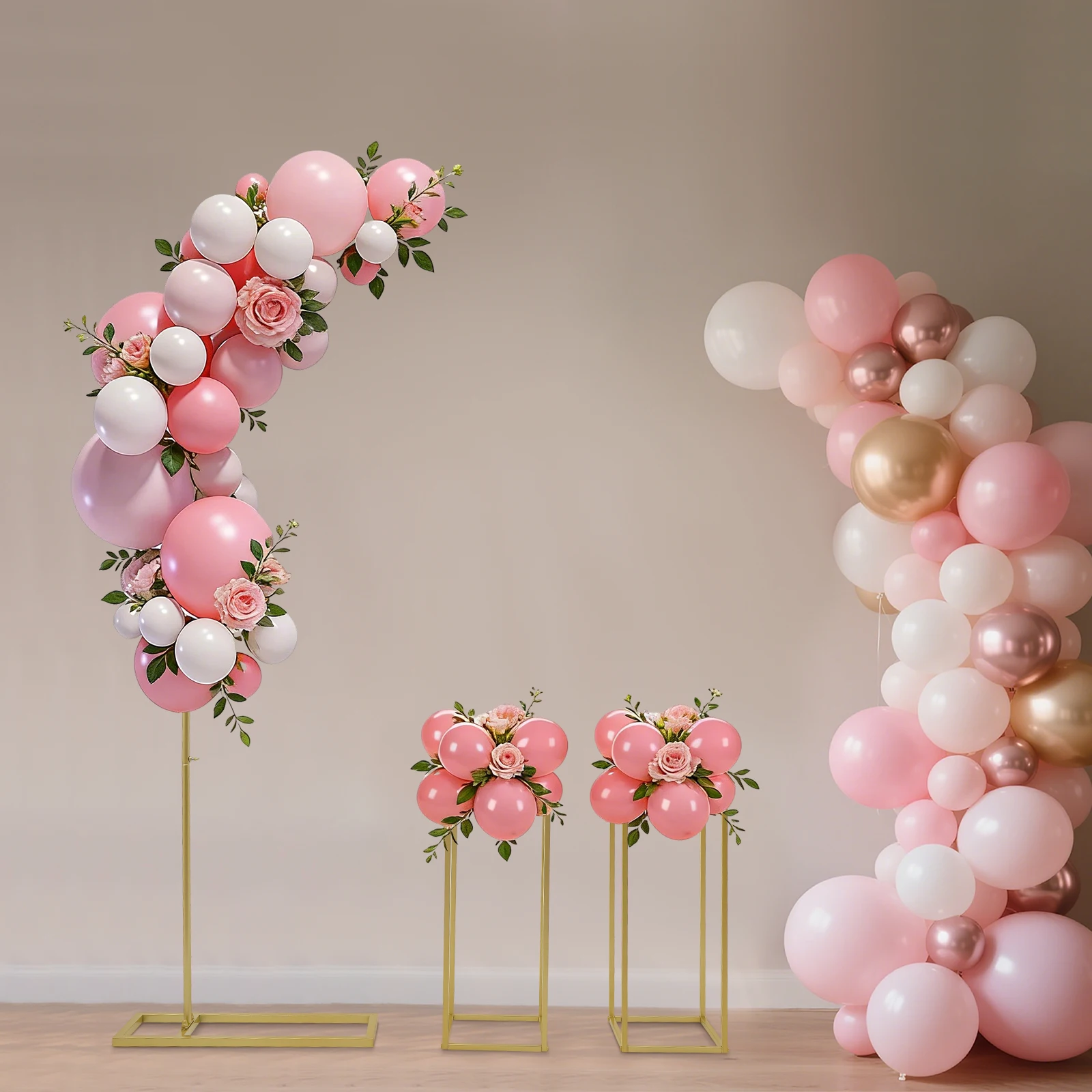 Wedding Arch, Roadway Wedding Stand, Flower Stand Set, 2m Arch Frame + 2 Square Planters 24x24x60cm, Gold, Durable Steel Pipe, DIY Decoration for Wedding Party Garden
Wedding Arch, Roadway Wedding Stand, Flower Stand Set, 2m Arch Frame + 2 Square Planters 24x24x60cm, Gold, Durable Steel Pipe, DIY Decoration for Wedding Party Garden