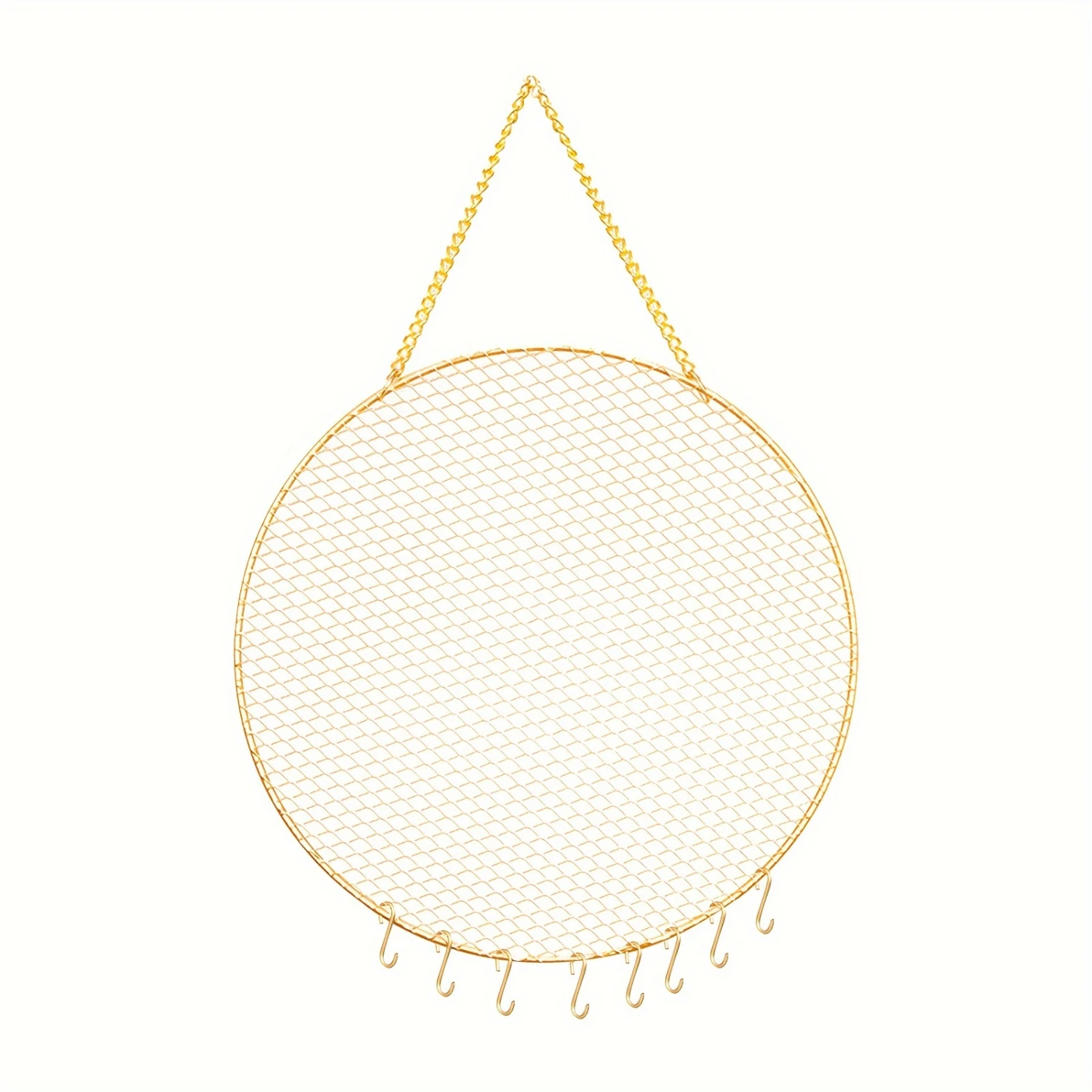 Hanging Metal Jewelry Organizer, Wall Mounted Earring Display Hanger With , Golden Mesh Necklaces Bracelets Holder, Closet Rack
Hanging Metal Jewelry Organizer, Wall Mounted Earring Display Hanger With , Golden Mesh Necklaces Bracelets Holder, Closet Rack