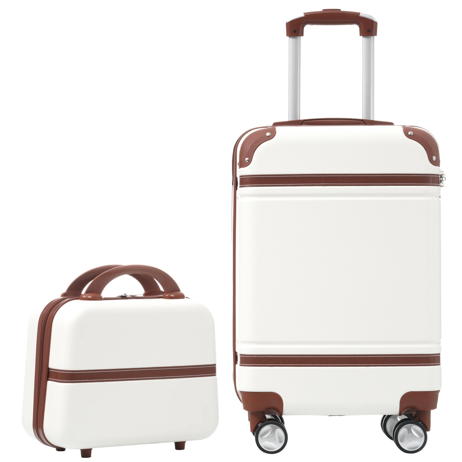 20 IN Hardside Luggage with Cosmetic Case , 2 Piece Lightweight Suitcase Set with Spinner Wheels, Carry on Vintage Luggage,White
20 IN Hardside Luggage with Cosmetic Case , 2 Piece Lightweight Suitcase Set with Spinner Wheels, Carry on Vintage Luggage,White