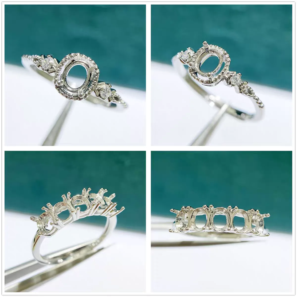 MeiBaPJ 5 PCS 4*5 Elliptic Stones 925 Silver Fashion Ring Holder DIY Empty Support for Women Fine Charm Jewelry
MeiBaPJ 5 PCS 4*5 Elliptic Stones 925 Silver Fashion Ring Holder DIY Empty Support for Women Fine Charm Jewelry