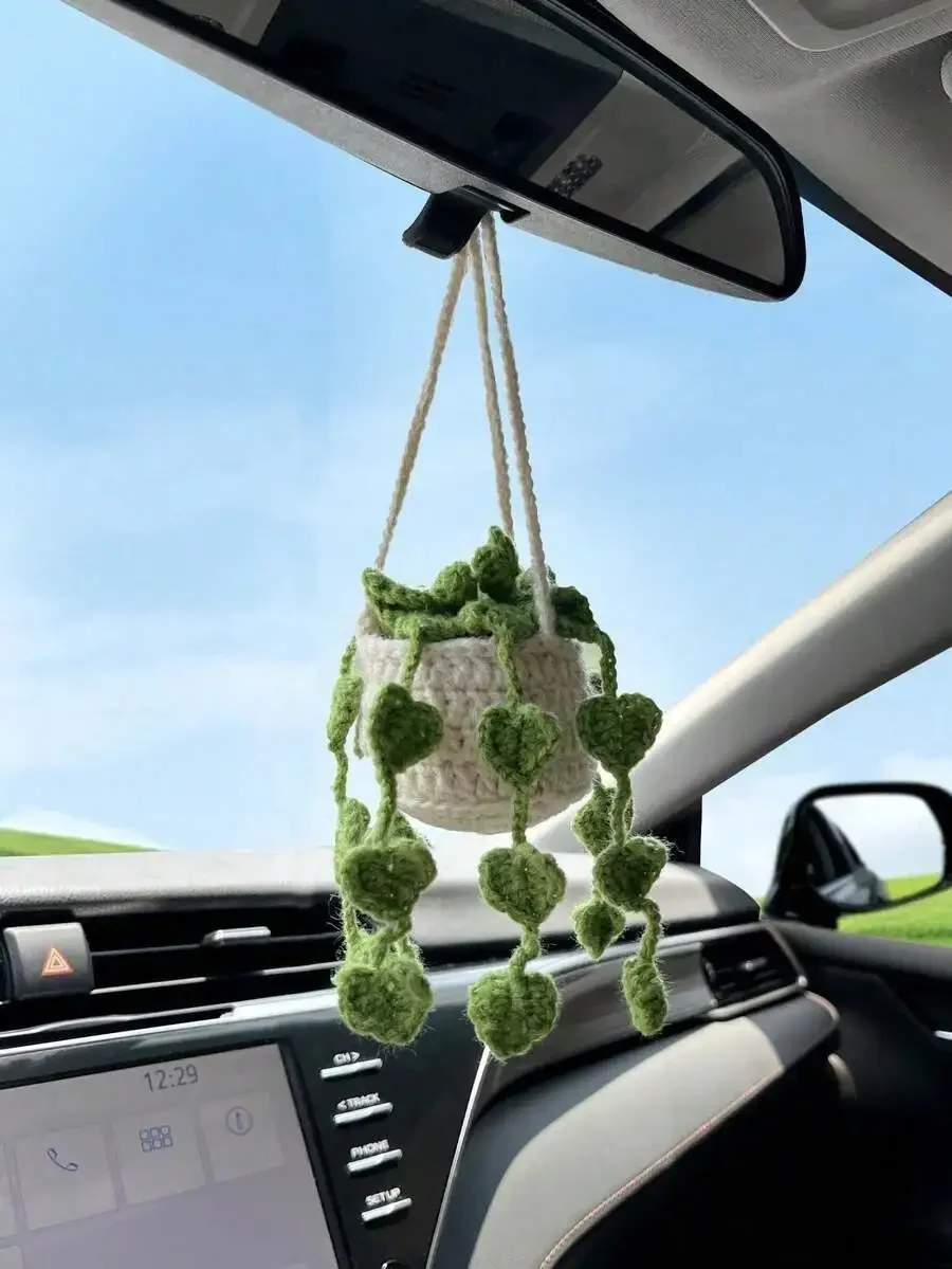 Handmade Crochet Hanging Succulent Planter Car Rearview Mirror Decor
Handmade Crochet Hanging Succulent Planter Car Rearview Mirror Decor
