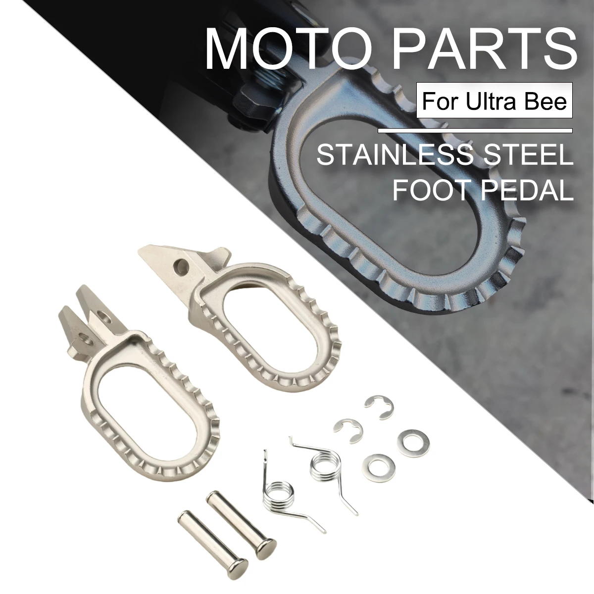 CNC Stainless Steel Anti Slip Foot Pegs Foot Pedals For Surron Ultra Bee Electric Dirt Bike Footrest Replacement Parts
CNC Stainless Steel Anti Slip Foot Pegs Foot Pedals For Surron Ultra Bee Electric Dirt Bike Footrest Replacement Parts