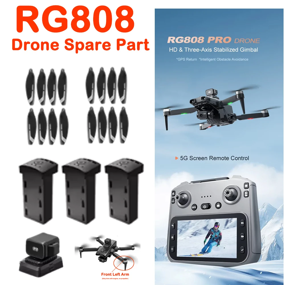RG808 Pro Drone Original spare Part RG808PRO Battery 7.4V 1600mAh / Propeller Blade / Obstacle Avoidance / Motor Arm Accessory
RG808 Pro Drone Original spare Part RG808PRO Battery 7.4V 1600mAh / Propeller Blade / Obstacle Avoidance / Motor Arm Accessory